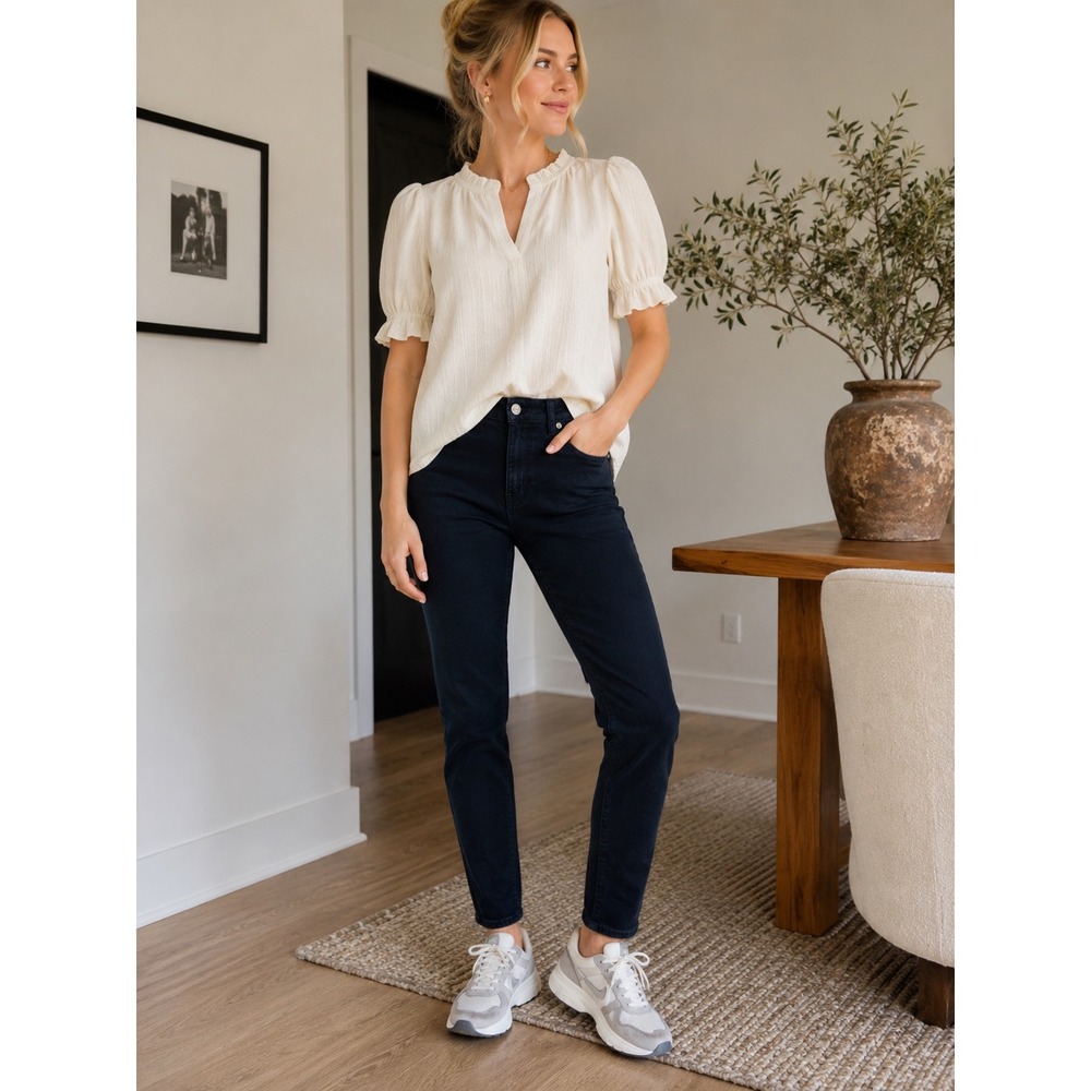 Loft Skinny Corduroy Pants Navy Blue Mid Rise‎ 5-Pocket Size 26 2 Womens